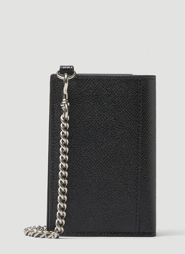 Balenciaga Plate Vertical Wallet With Chain Black bal0146007