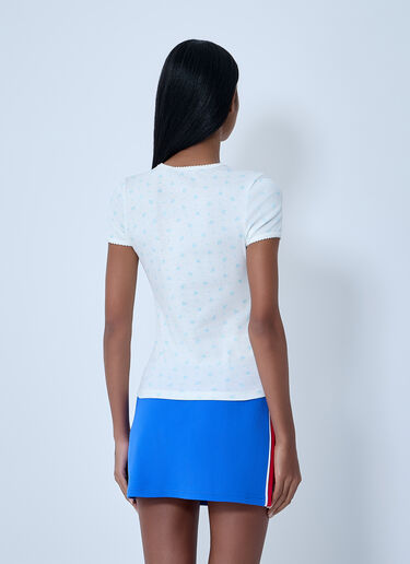 Logo Print T-Shirt Miu Miu Logo Print T-Shirt Blue miu0263013