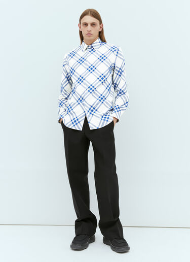 체크 면 셔츠 Burberry 체크 면 셔츠 화이트 bur0154004