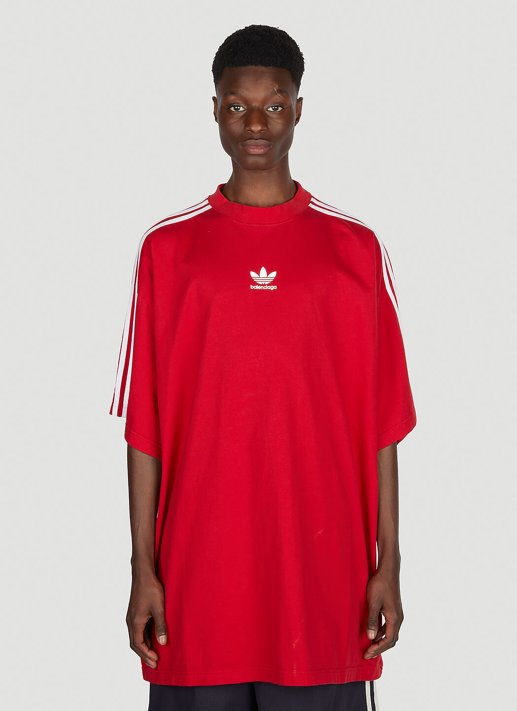 Balenciaga x adidas Logo Print T-Shirt Red axb0151003