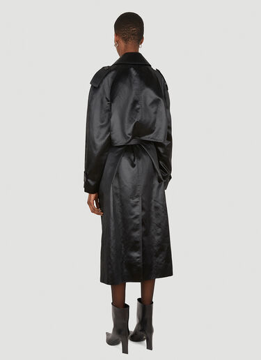 Saint Laurent Satin Trench Coat Black sla0247038