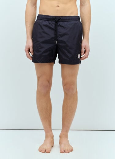 Moncler Logo Patch Swim Shorts Navy mon0155016