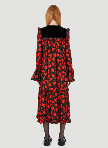 Saint Laurent Heart Print Dress Black sla0245048