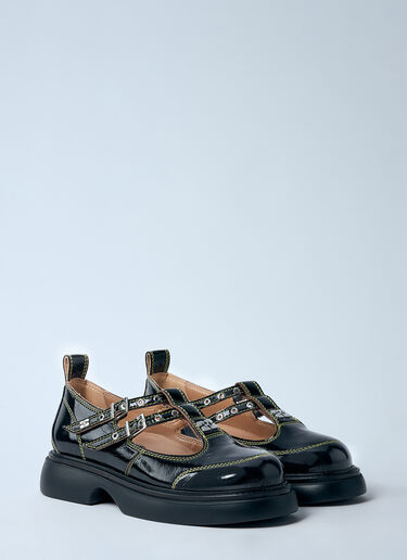 GANNI Everyday Buckle Mary Jane Shoes Black gan0260017