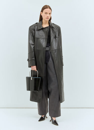 Sportmax Patent Leather Bucket Bag Black spx0258017