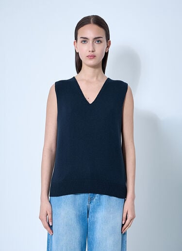 The Row Cowen Vest Navy row0260018