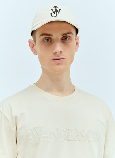 JW Anderson 로고 자수 티셔츠 베이지 jwa0156006