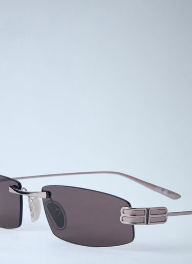 Balenciaga Gossip Rectangle Sunglasses Silver bal0163036