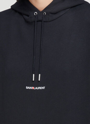 Saint Laurent Logo-Print Hooded Sweatshirt Black sla0241111