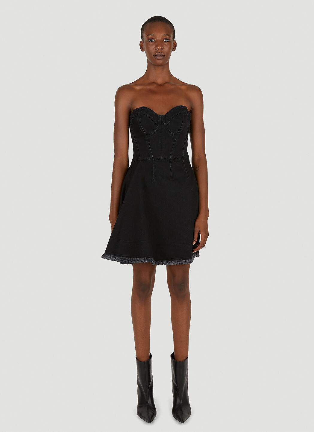 Gucci Strapless Denim Dress Black guc0250066
