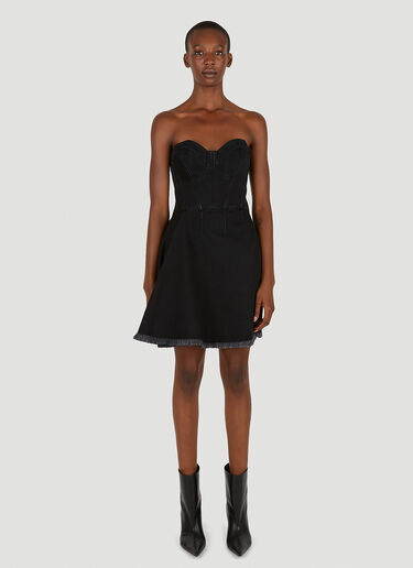 Alexander McQueen Strapless Denim Dress Black amq0250044