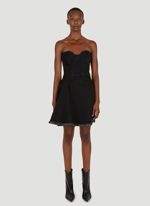 GANNI Strapless Denim Dress Black gan0251023