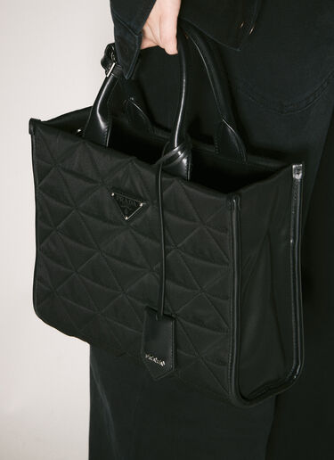 Prada Medium Symbole Embroidered Handbag Black pra0254032