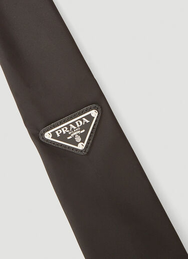 Prada Logo-Plaque Nylon Tie Black pra0141055
