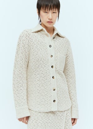 Bottega Veneta Textured Knit Shirt Beige bov0256030