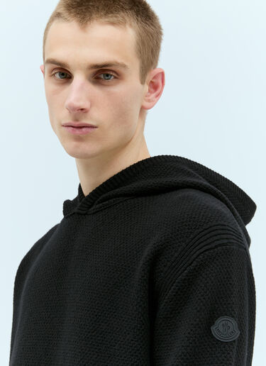 Wool Hooded Sweatshirt Moncler Wool Hooded Sweatshirt Black mon0158031