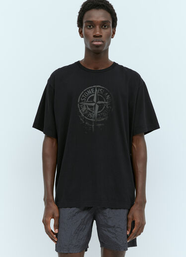 Stone Island 徽标印花 T 恤 黑色 sto0156099