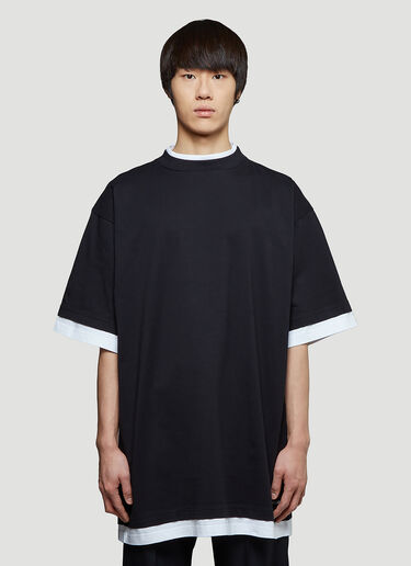 Balenciaga Oversized Double-Layer T-Shirt Black bal0143014