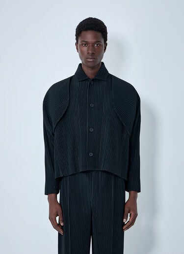 Homme Plissé Issey Miyake Pleated Button-Up Jacket Black hmp0164005