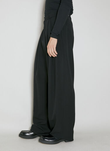 ワイドレッグウールパンツ Saint Laurent ワイドレッグウールパンツ ブラック sla0154008