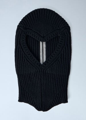 Rick Owens Ribbed Knit Balaclava Black ric0165079