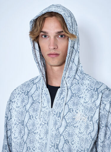 LN-CC® - Stüssy: Athletic Mesh Zip Hooded Sweatshirt - Grey Stüssy Athletic Mesh Zip Hooded Sweatshirt Grey sts0166076