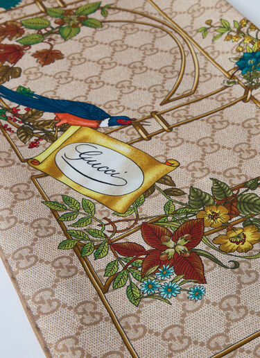 Gucci Printed Silk Scarf Beige guc0259066