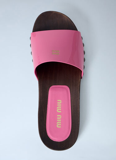 Miu Miu Studded Slide Sandals Red miu0263052