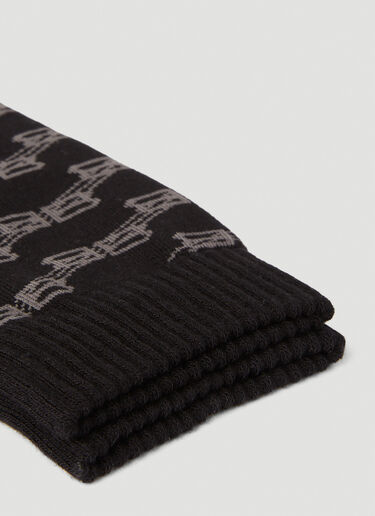 Balenciaga BB Monogram Socks Black bal0151050