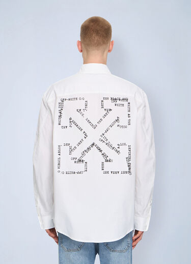 LN-CC® - Off-White: Type Arrow Poplin Overshirt - White Off-White Type Arrow Poplin Overshirt White ofw0164192