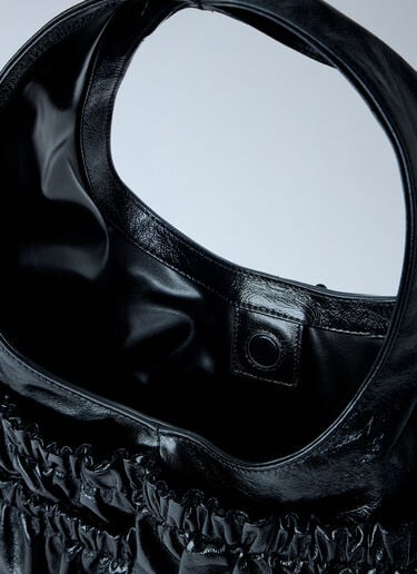 LN-CC® - Marni: Gathered Leather Shoulder Bag - Black Marni Gathered Leather Shoulder Bag Black mni0265026