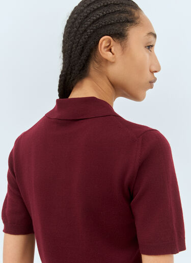 Miu Miu Wool Polo Shirt Burgundy miu0258076