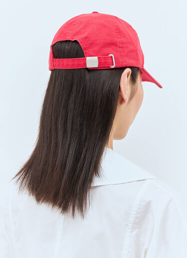 Logo Embroidery Baseball Cap GANNI Logo Embroidery Baseball Cap Red gan0257061