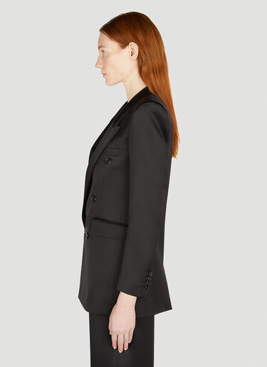 Saint Laurent Double Breasted Silk Blazer Black sla0251037