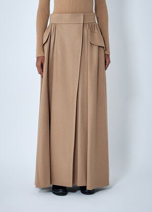 Max Mara Pleated Maxi Skirt Camel max0262063