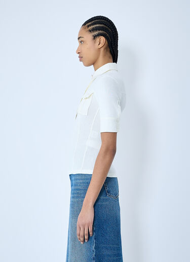 Chloé Logo Motif Polo Top White chl0259014