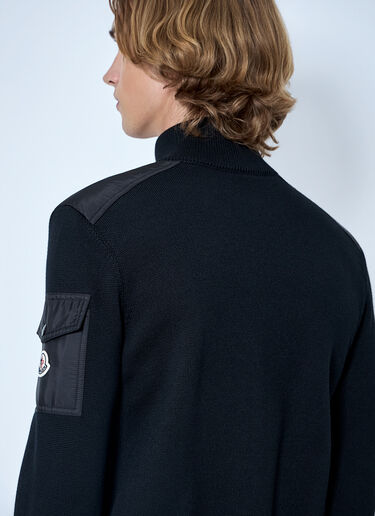 LN-CC® - Moncler: Zip-Up High-Neck Sweater - Black Moncler Zip-Up High-Neck Sweater Black mon0165021