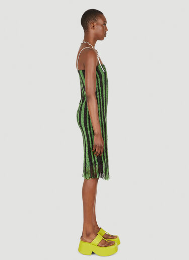 JW Anderson Braided Fringe Camisole Dress Green jwa0248008