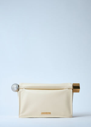 Jacquemus La Pochette Rond Carré Clutch Cream jac0260056