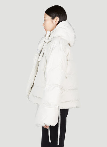 Lace Up Puffer Jacket Ottolinger Lace Up Puffer Jacket White ott0253009