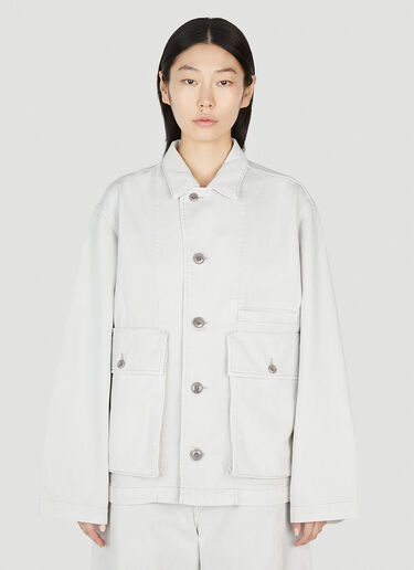 Lemaire Boxy Denim Jacket White lem0352002