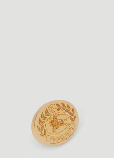 Burberry Logo Engraved Plaque Earrings Gold bur0251114