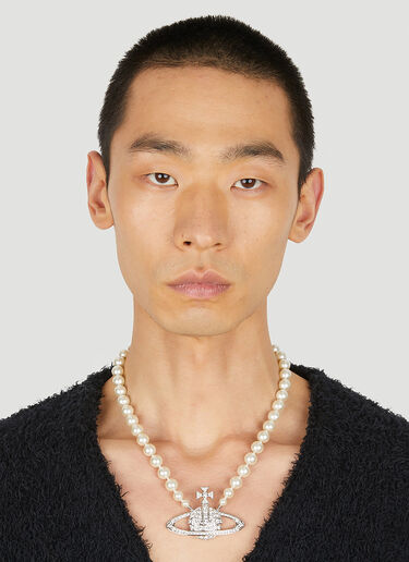 Bas Relief Pearl Necklace Vivienne Westwood Bas Relief Pearl Necklace Silver vvw0148010
