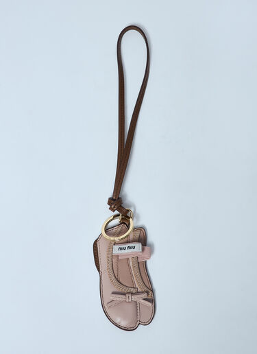 Miu Miu Miu Ballet Leather Keychain Pink miu0259047