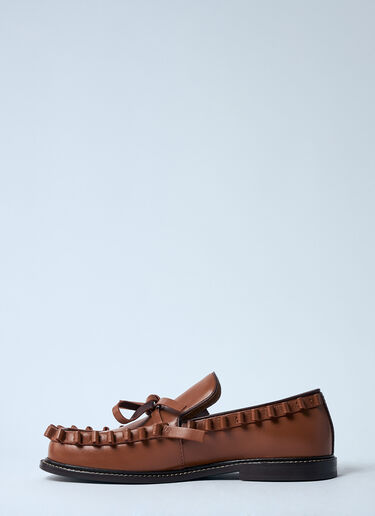 JW Anderson Leather Ruffle Loafers Brown jwa0259012