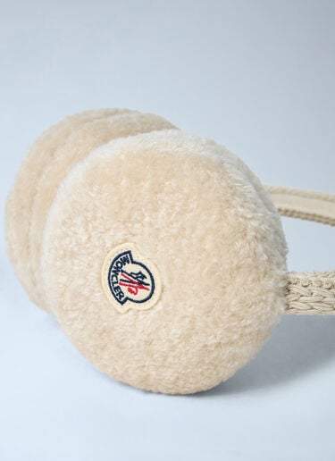 Moncler Logo Motif Earmuffs Cream mon0263034