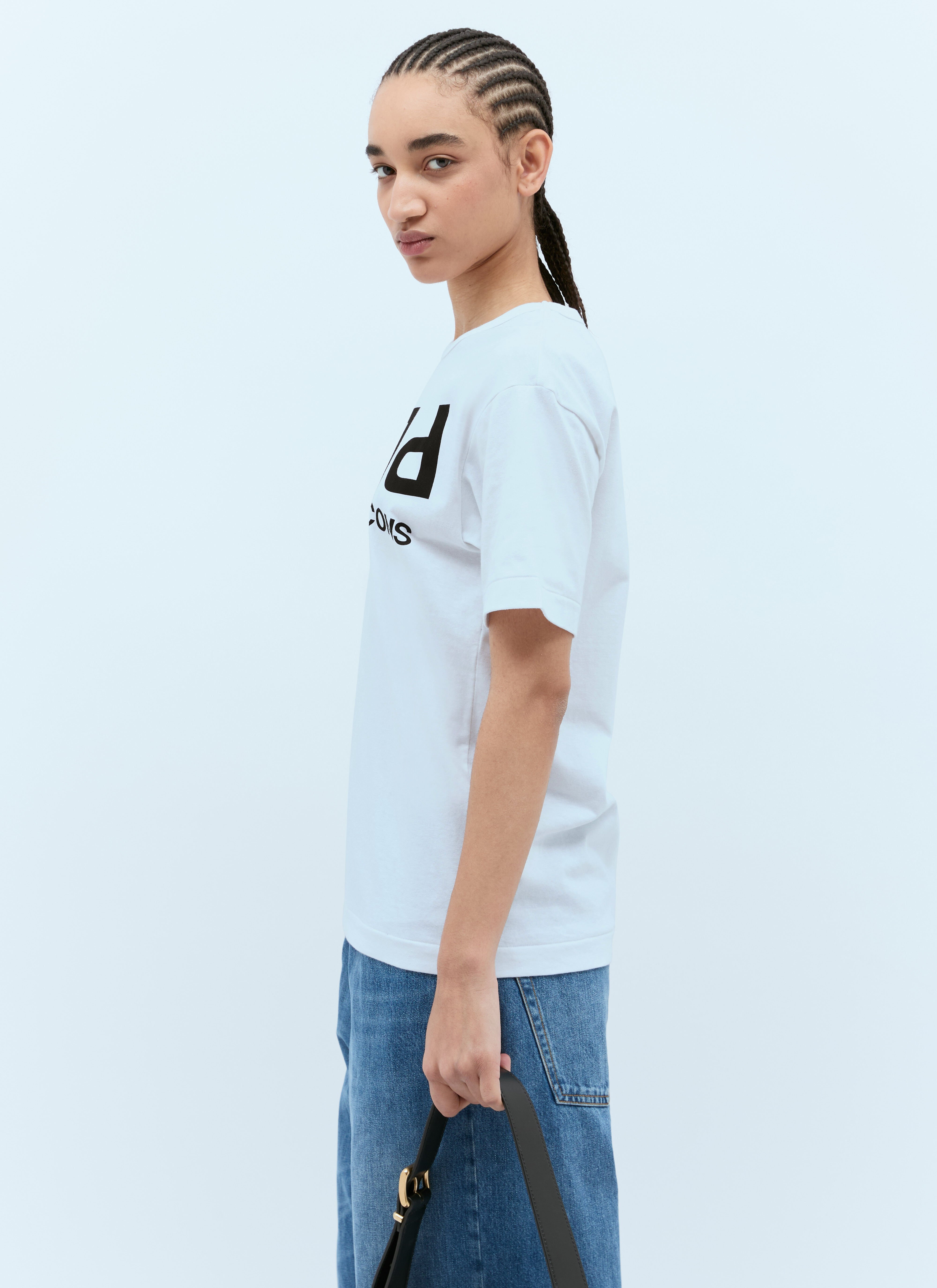 Comme Des Garçons PLAY レディース ロゴプリントTシャツ の ホワイト