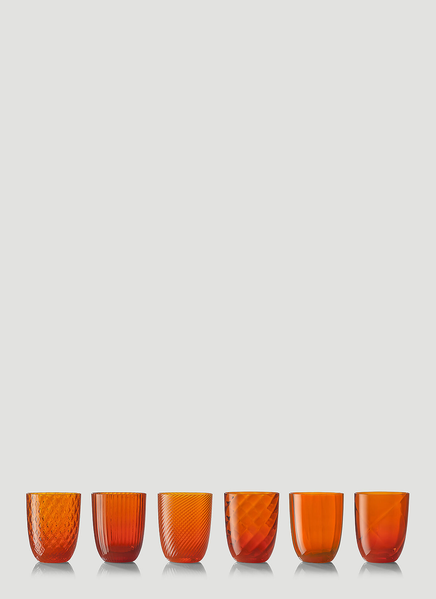 Nasonmoretti Set Of Six Idra Water Glass In Orange