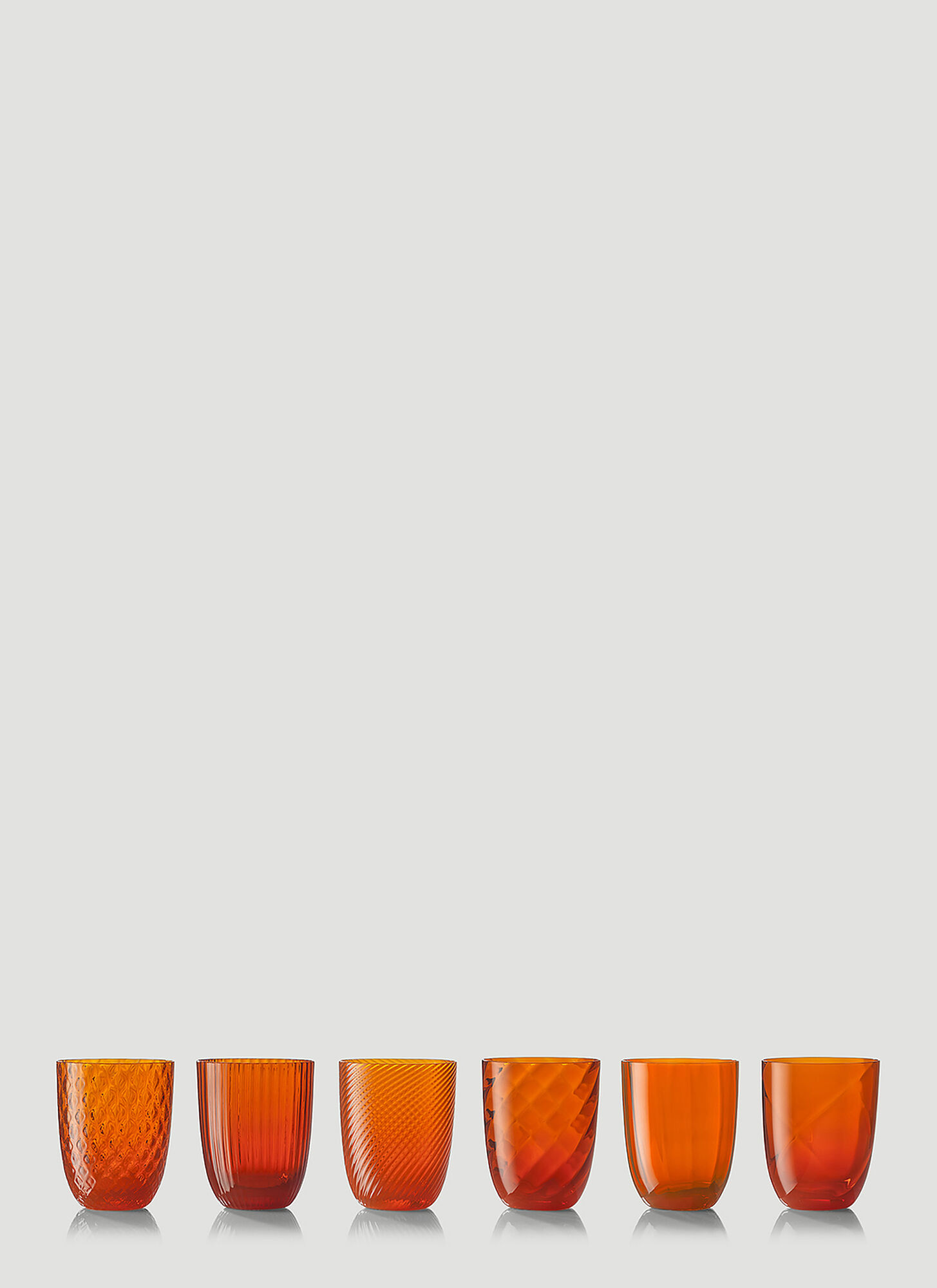 Nasonmoretti Set Of Six Idra Water Glass Orange