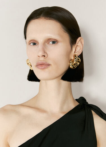 Saint Laurent Knot Clip-On Earrings Gold sla0256029